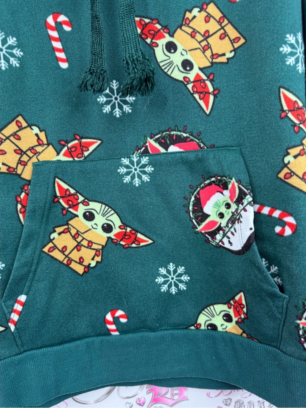 Star Wars sweater hoodie grogu Green Baby Yoda Holiday Pullover Hoodie - Picture 4 of 11
